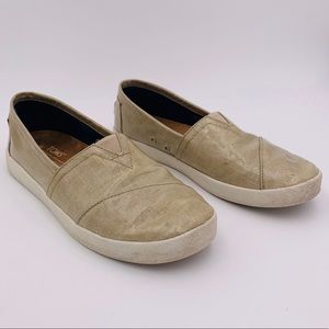 Toms Oxford Patent Linen Avalon Slip-on's
